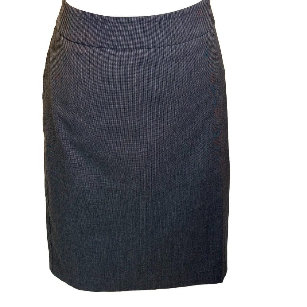 Ann Taylor Charcoal Grey Tailored Knee Length Pencil Skirt Slit In Back Size 6